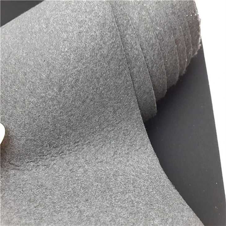Black PU NUBUCK Synthetic Leather Fabric high quality