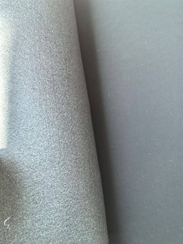 Black PU NUBUCK Synthetic Leather Fabric factory