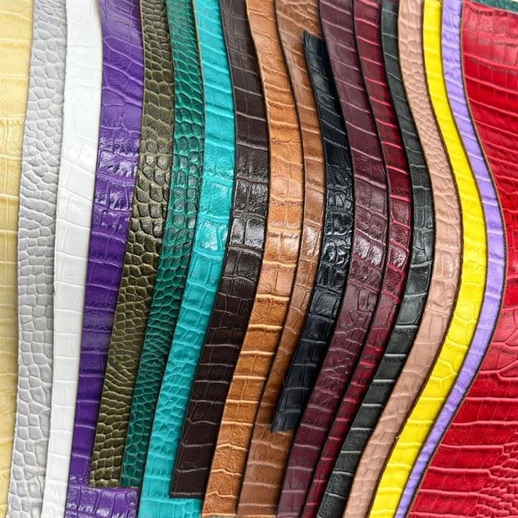 Custom Wear-Resistant Crocodile Pattern Faux Fabric PVC Leather For Bag