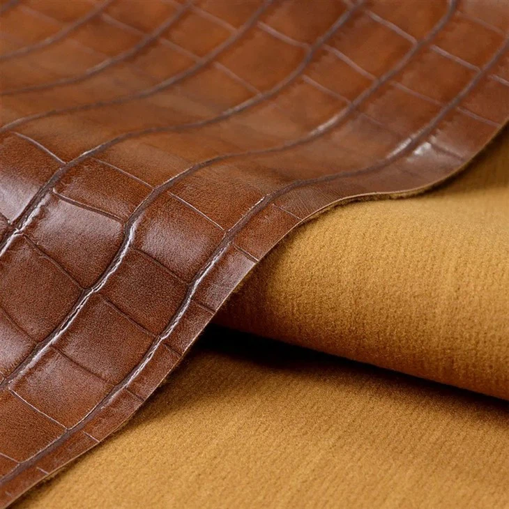 Customized 0.9mm Crocodile Skin Pu Leather For Women Shoe Bag Shoes Purse Belt Iphone Case Synthetic Leather