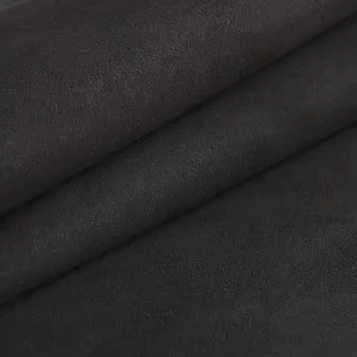 In Stock 0.5 - 1.6 mm Black Microfiber Suede Leather Double Suede Leather Microfiber Recycle Leather For Shoes Gloves