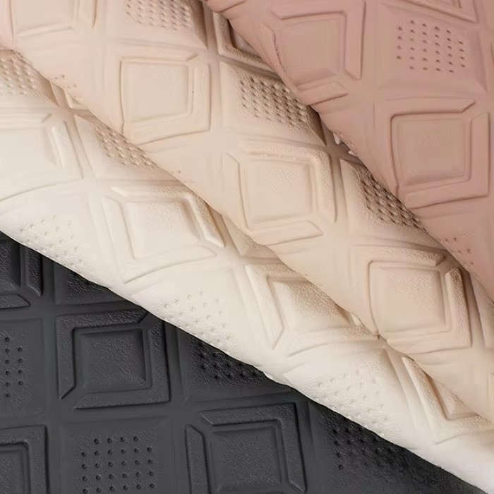 PVC Diamond Punching Embossed Style Artificial Synthetic Leather For Car Foot Car Seats Sofa Decorate Bag Faux Leather Fabric