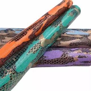 Abstract Giraffe Skin Pattern Transfer Animal Foil Print Soft Oil Leather For Garment Clothing Shoes Bags