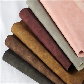 High-End Furniture Sofa Fabric Pearlized Semi-PU Nappa Oil Wax Leather