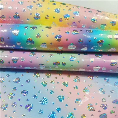 Hologram PVC Patent Rainbow Leather