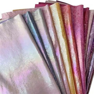 Holographic Floral Pattern Embossing PU Artificial Synthetic Leather Neon Color Faux Vinyl Fabric For Bags/Decorate Accessories