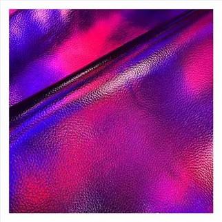 Holographic Lichi Laser Leather PU Fabric Iridescent Shiny Leather For Handbag Materials