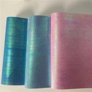 New Design Lichi Pattern PU Vinyl Fabric Hologram Effect Faux Leather Sheets For Shoes Bags Bows Crafts-Waterproof
