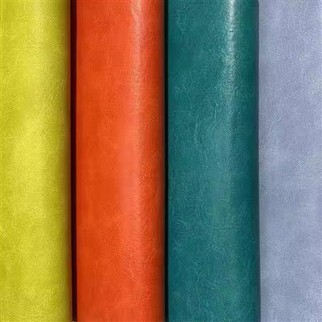 Retro Cowhide Textured Natural Wax Surface PU Synthetic Leather Fabric For Phone Case Notebook Handbags