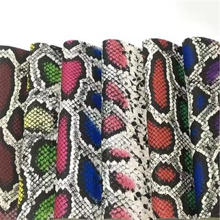 Snake Skin Design Embossing PU Synthetic Faux Vinyl Leather Fabric Roll For Making Shoe/Bag/Decoration/Craft