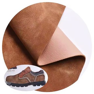 Wholesale Customized Artificial Faux PU Leather Fabric Brushed Yangbuck Nubuck Fabrics Shoes Making Material For Men Shoe